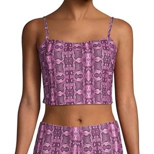 Capsule 98 pink and black snake print cropped top cami NWT